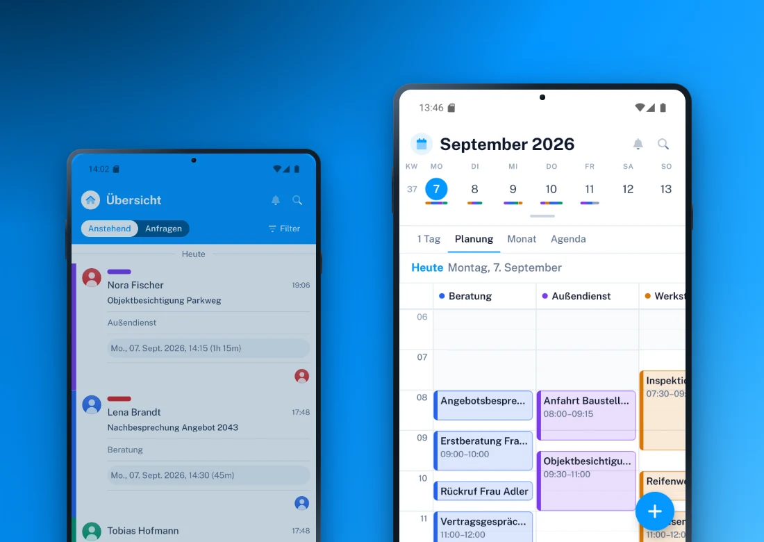 Die Appointt-App: Übersicht und Planungsansicht